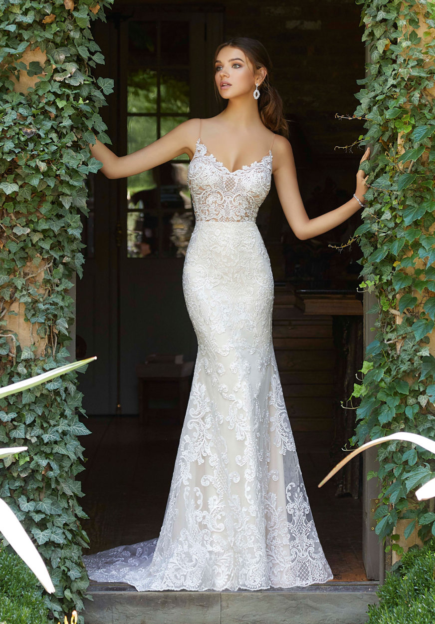 slim wedding dress